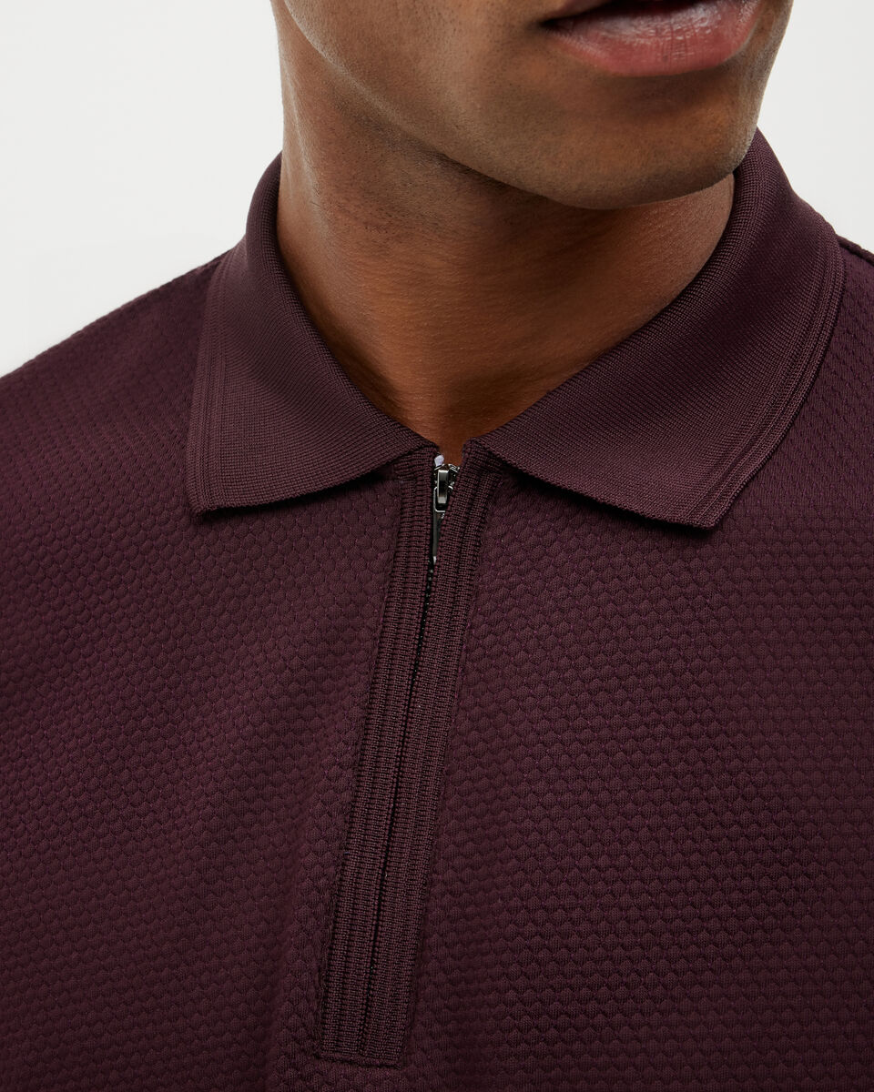 Travel Short Sleeve Polo, Aubergine, hi-res